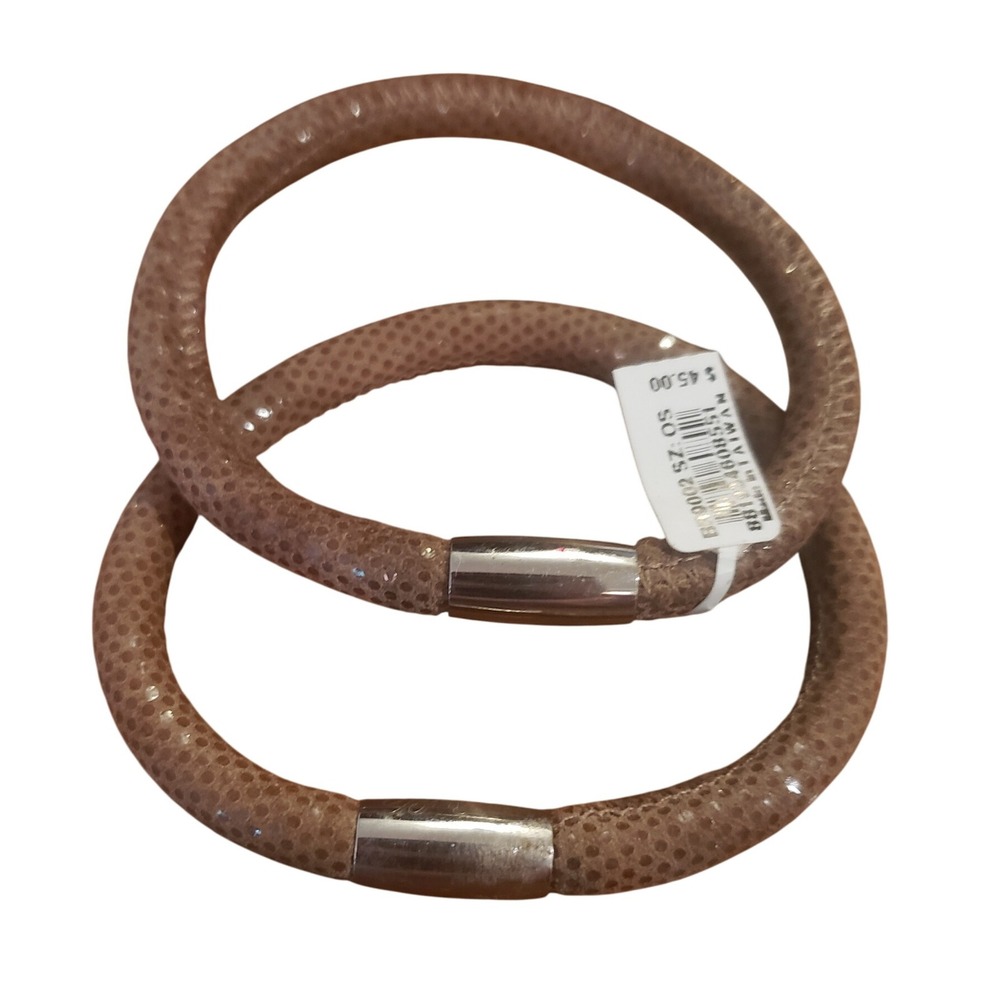 Brighton Taupe‎ Sparkle Bangle Bracelet Magnetic Closure Fashion Jewelry NWT